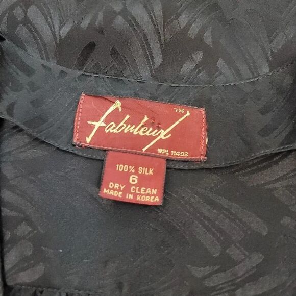 NEW Vintage 80's Fabuleux 100% Silk Open Front Blouse with Matching Cami Size 8 - Picture 12 of 14